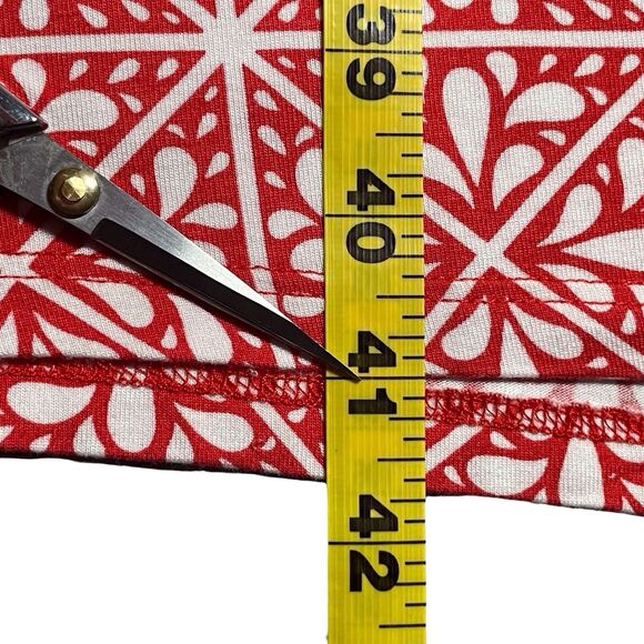 BODEN Amelie Jersey Dress Red Flame Scarlet Mosaic Size 10 EUC Short Sleeve - Picture 15 of 16